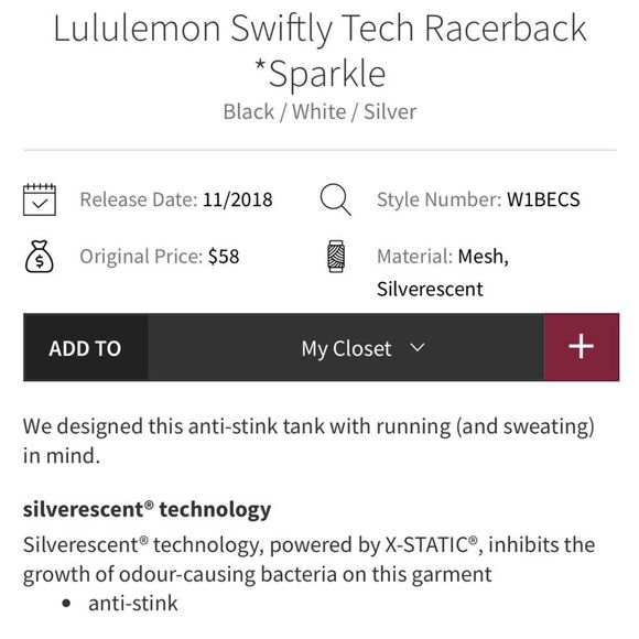 RARE EUC - Lululemon Swiftly Tech Racerback *Sparkle
Black / White / Silver Sz 6 - Picture 7 of 9